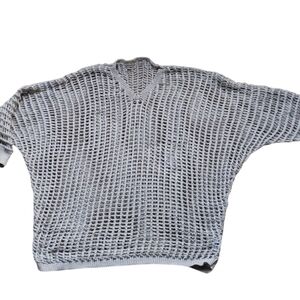 NEW Trendy Beige Open‑Knit Dolman Sweater XL Lightweight Layering Top 2026